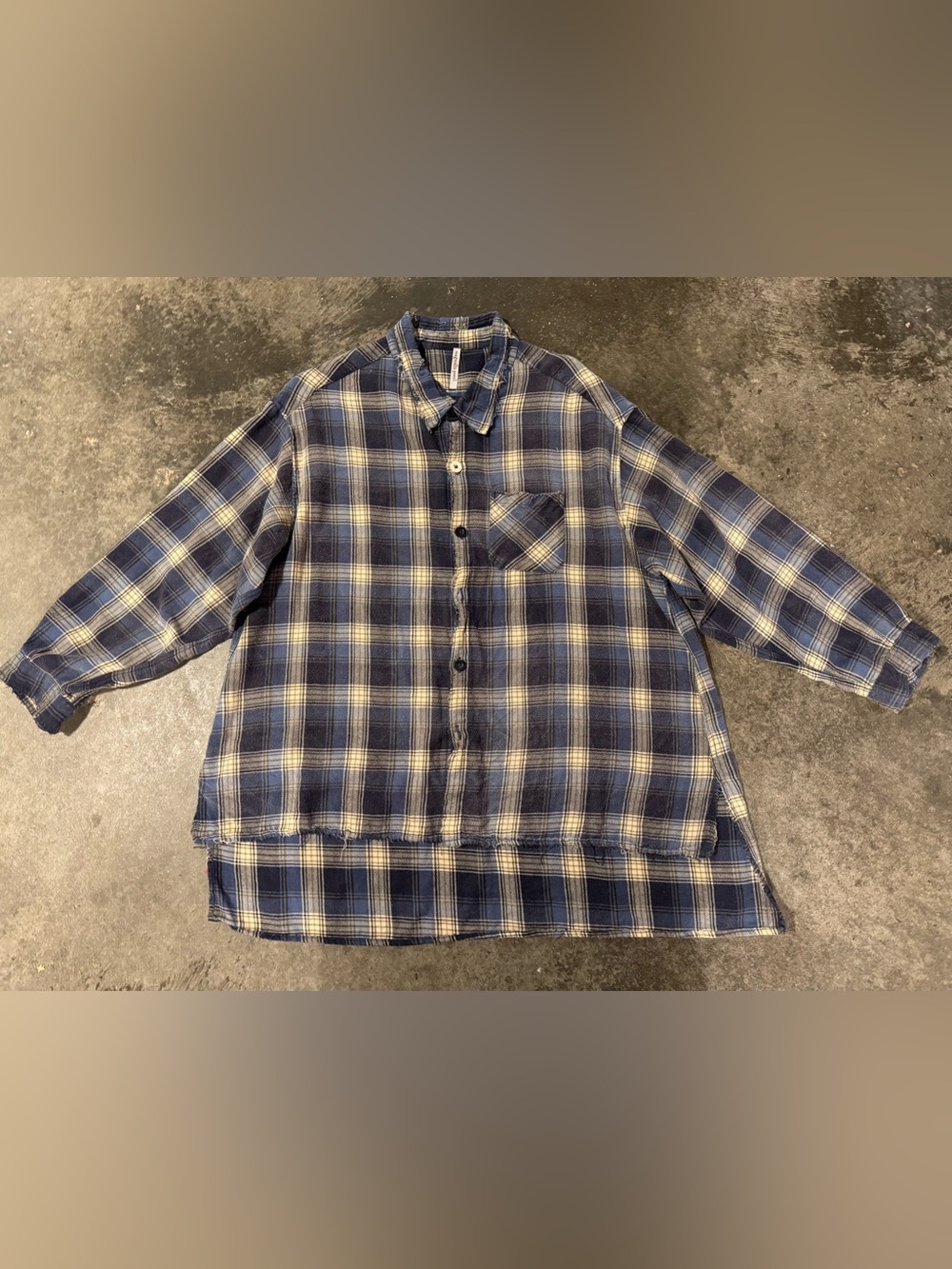 Magnolia Pearl Blue Plaid Button-Up Shirt - Oversized